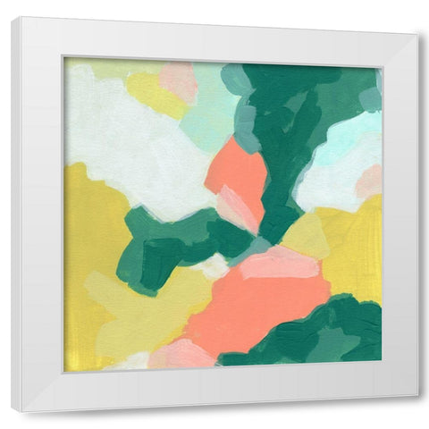 Melon Mosaic II White Modern Wood Framed Art Print by Vess, June Erica