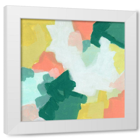 Melon Mosaic III White Modern Wood Framed Art Print by Vess, June Erica
