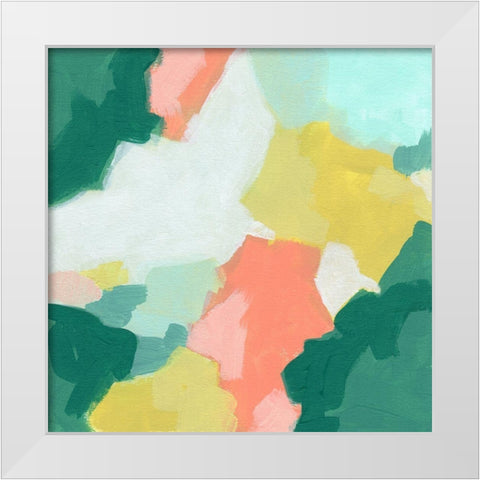 Melon Mosaic IV White Modern Wood Framed Art Print by Vess, June Erica