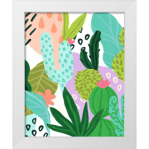Party Plants III White Modern Wood Framed Art Print by Vess, June Erica
