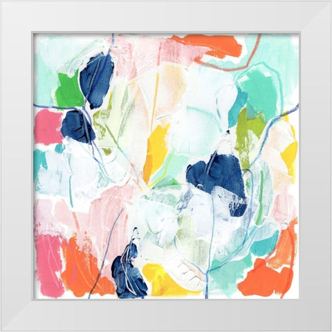 Impasto Kaleidoscope I White Modern Wood Framed Art Print by Vess, June Erica