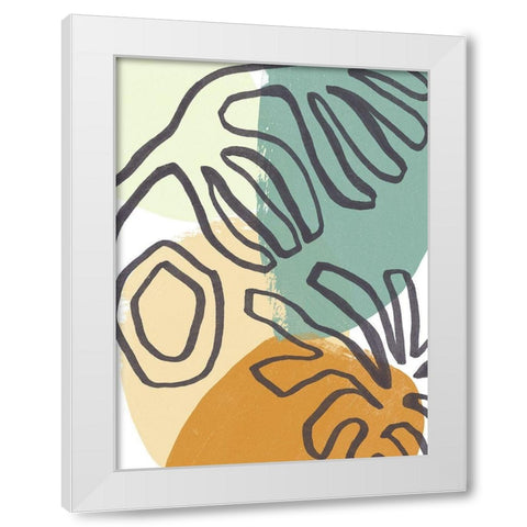 Midcentury Modern Coral III White Modern Wood Framed Art Print by Vess, June Erica