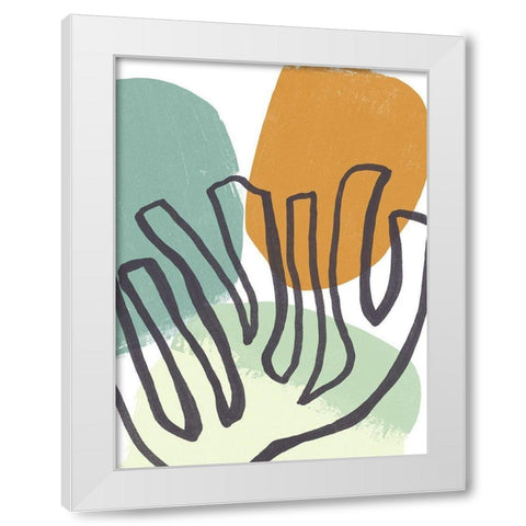 Midcentury Modern Coral IV White Modern Wood Framed Art Print by Vess, June Erica