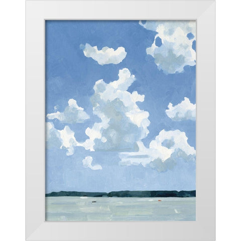 July Lakeside I White Modern Wood Framed Art Print by Caroline, Emma