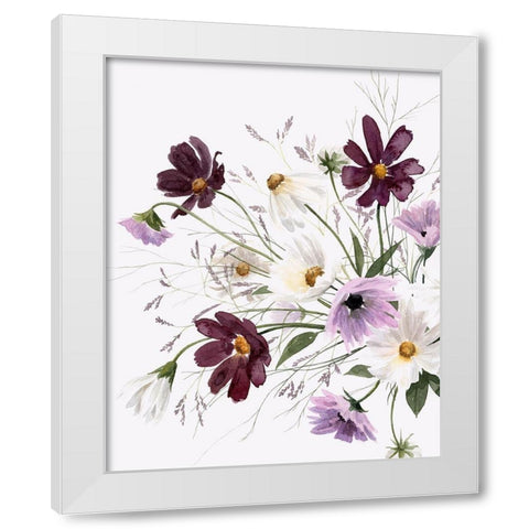 Amethyst Bouquet I White Modern Wood Framed Art Print by Popp, Grace