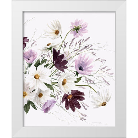 Amethyst Bouquet II White Modern Wood Framed Art Print by Popp, Grace