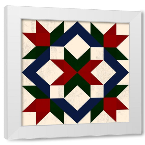 Christmas Barn Quilt I White Modern Wood Framed Art Print by Barnes, Victoria