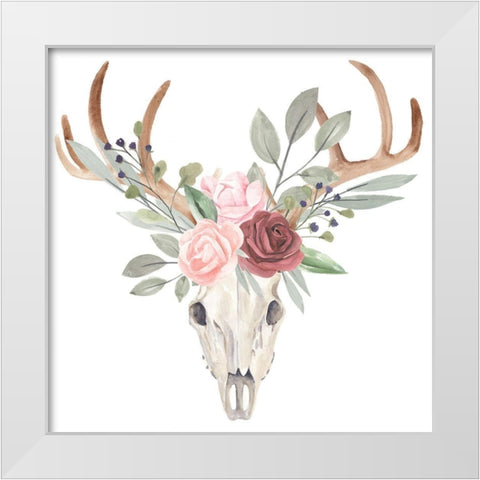 Branched Posy I White Modern Wood Framed Art Print by Warren, Annie