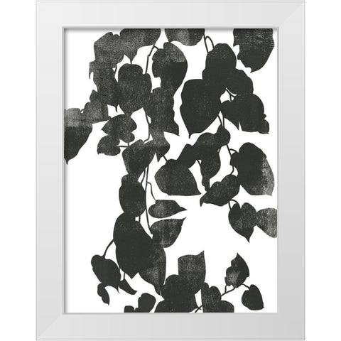 Pothos Silhouette I White Modern Wood Framed Art Print by Caroline, Emma