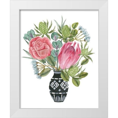 Protea Awakening II White Modern Wood Framed Art Print by Wang, Melissa