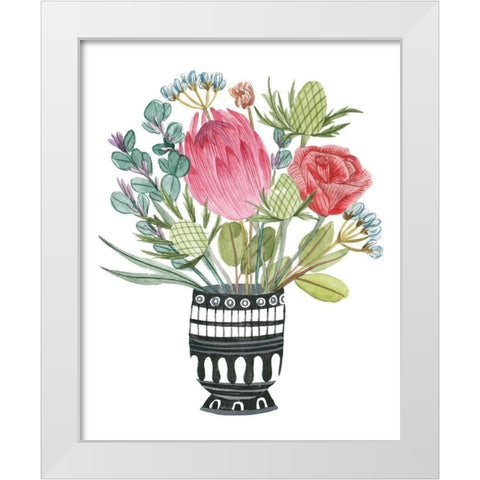 Protea Awakening III White Modern Wood Framed Art Print by Wang, Melissa