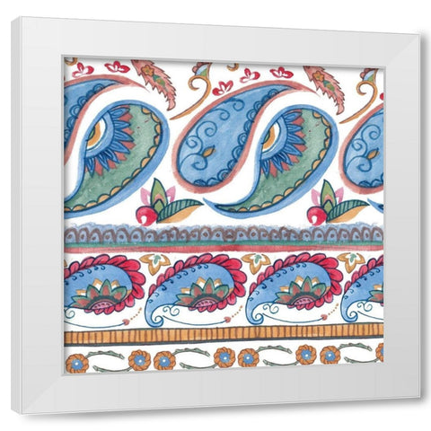 Paisley Doodle I White Modern Wood Framed Art Print by Wang, Melissa