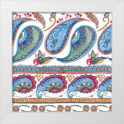 Paisley Doodle I White Modern Wood Framed Art Print by Wang, Melissa