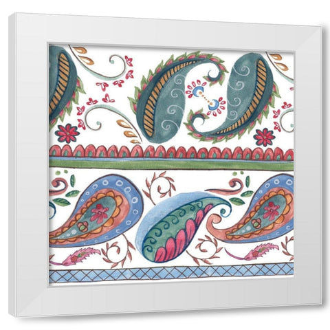 Paisley Doodle II White Modern Wood Framed Art Print by Wang, Melissa