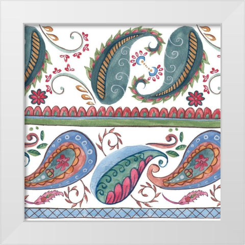 Paisley Doodle II White Modern Wood Framed Art Print by Wang, Melissa