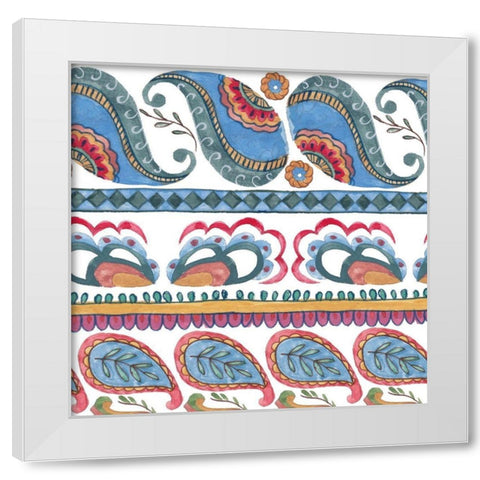 Paisley Doodle III White Modern Wood Framed Art Print by Wang, Melissa