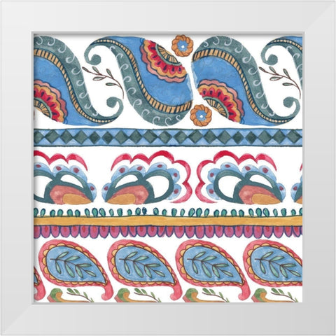 Paisley Doodle III White Modern Wood Framed Art Print by Wang, Melissa