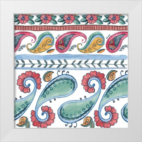 Paisley Doodle IV White Modern Wood Framed Art Print by Wang, Melissa