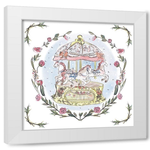 Winter Carousel I White Modern Wood Framed Art Print by Wang, Melissa