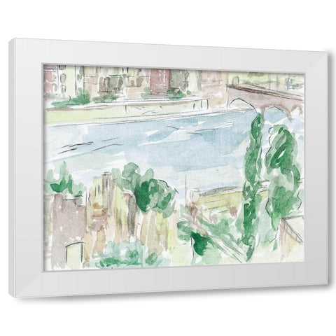 City on the River I White Modern Wood Framed Art Print by Wang, Melissa