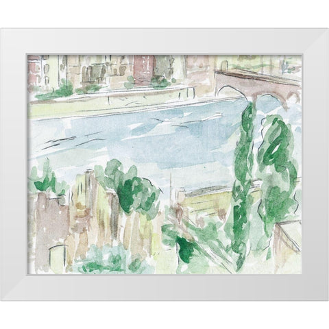 City on the River I White Modern Wood Framed Art Print by Wang, Melissa