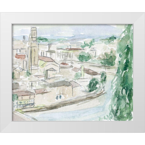 City on the River II White Modern Wood Framed Art Print by Wang, Melissa