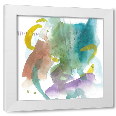 Turquoise Bay IV White Modern Wood Framed Art Print by Wang, Melissa