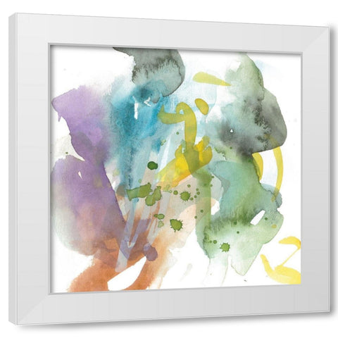 Turquoise Bay V White Modern Wood Framed Art Print by Wang, Melissa