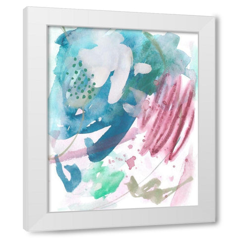 Magenta Wave Form I White Modern Wood Framed Art Print by Wang, Melissa