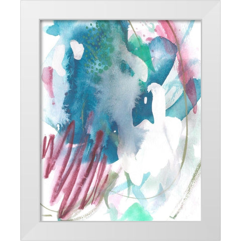 Magenta Wave Form II White Modern Wood Framed Art Print by Wang, Melissa