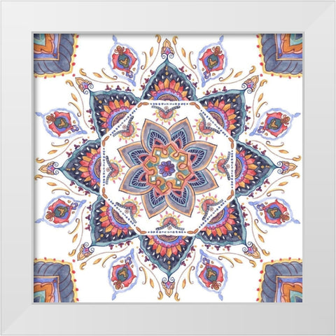 Mandala Meditation I White Modern Wood Framed Art Print by Wang, Melissa