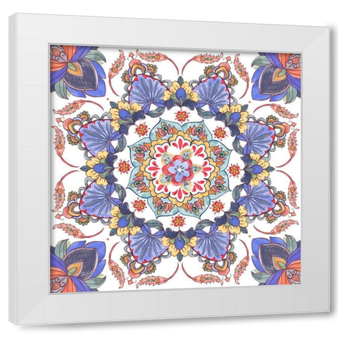 Mandala Meditation II White Modern Wood Framed Art Print by Wang, Melissa