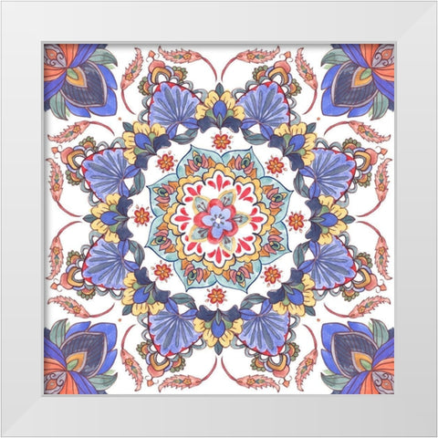 Mandala Meditation II White Modern Wood Framed Art Print by Wang, Melissa