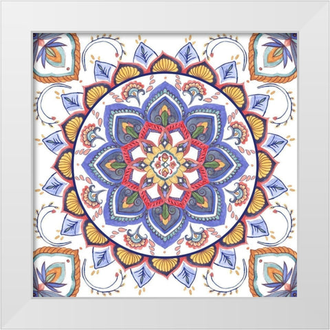 Mandala Meditation III White Modern Wood Framed Art Print by Wang, Melissa