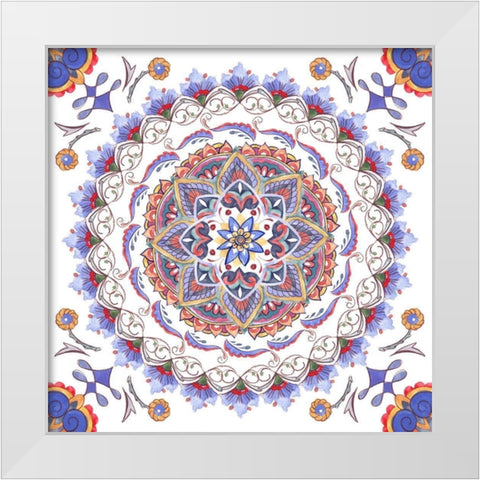 Mandala Meditation V White Modern Wood Framed Art Print by Wang, Melissa