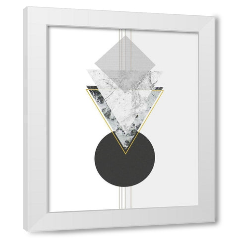 Marbled Deco I White Modern Wood Framed Art Print by Balbuena, Sabrina