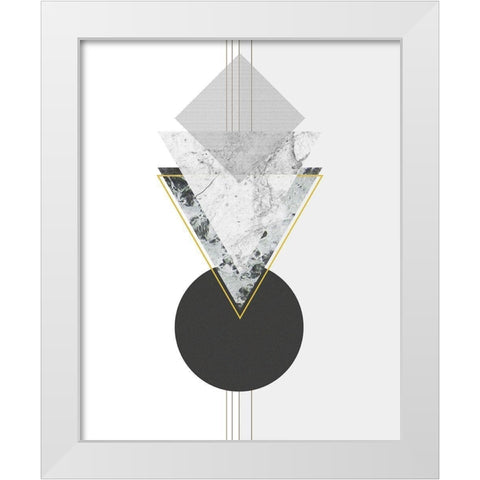 Marbled Deco I White Modern Wood Framed Art Print by Balbuena, Sabrina
