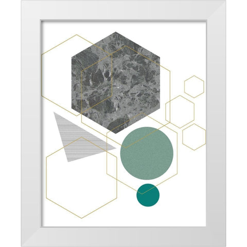 Marbled Deco II White Modern Wood Framed Art Print by Balbuena, Sabrina