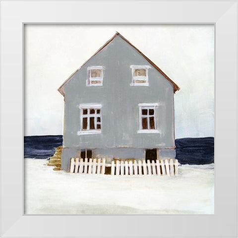 Beach Hut II White Modern Wood Framed Art Print by Stellar Design Studio