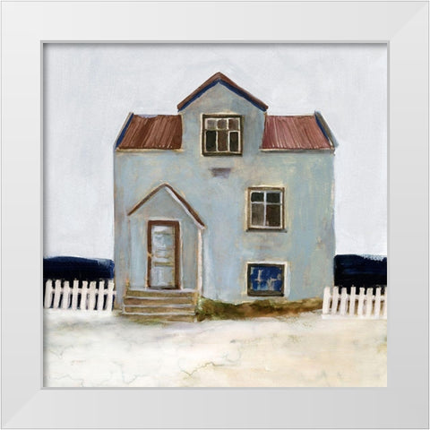 Beach Hut III White Modern Wood Framed Art Print by Stellar Design Studio