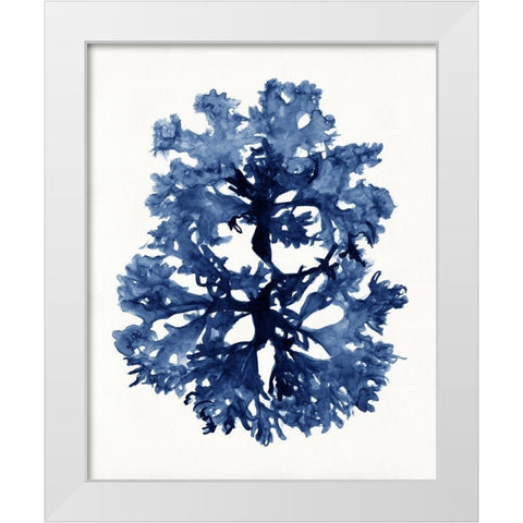 Indigo Ocean I White Modern Wood Framed Art Print by Stellar Design Studio