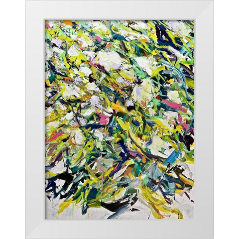 White Flowers White Modern Wood Framed Art Print by Friedlander, Allan