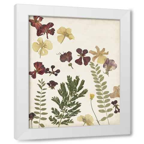 Pressed Flower Arrangement I White Modern Wood Framed Art Print by Moore, Regina