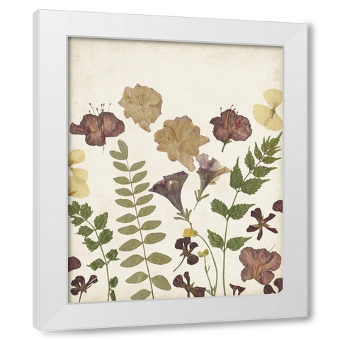 Pressed Flower Arrangement II White Modern Wood Framed Art Print by Moore, Regina