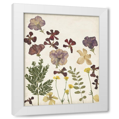 Pressed Flower Arrangement IV White Modern Wood Framed Art Print by Moore, Regina