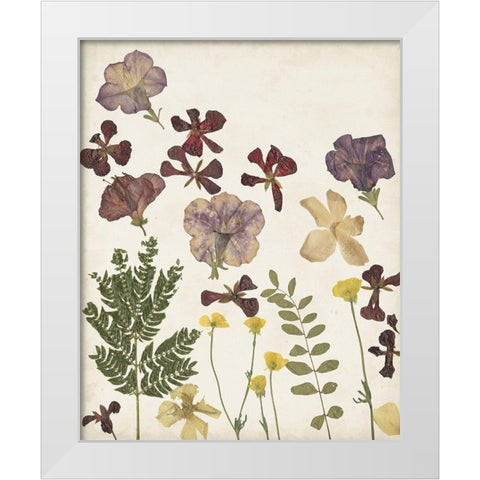 Pressed Flower Arrangement IV White Modern Wood Framed Art Print by Moore, Regina