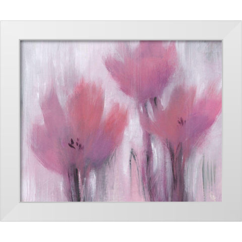 Vibrant Fuchsia Floral II White Modern Wood Framed Art Print by OToole, Tim