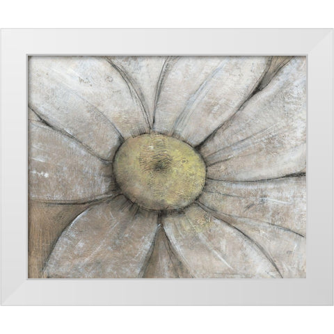 Close-Up Daisy II White Modern Wood Framed Art Print by OToole, Tim