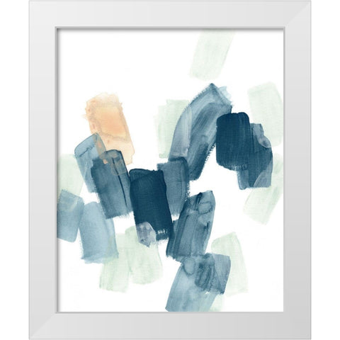 Indigo Facets I White Modern Wood Framed Art Print by Vess, June Erica