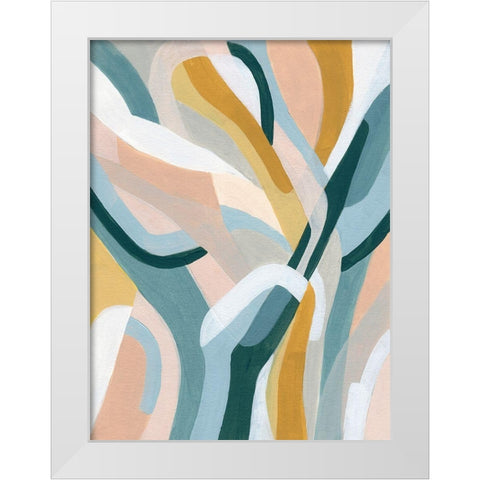 Pastel Puzzle I White Modern Wood Framed Art Print by Vess, June Erica